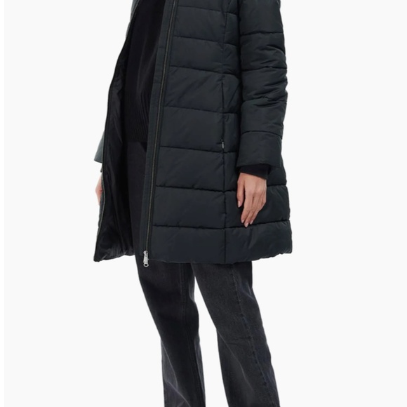 Barbour Octavia Quilted Coat BLACK/ MONO TARTAN, Size 12 US / 16 UK $470 - Picture 3 of 7